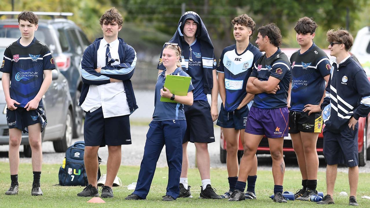 RUGBY LEAGUE: Justin Hodges and Chris Flannery 9s Gala Day. Grand final, Caloundra State High School V Redcliffe State High, year 12. Picture: Patrick Woods.