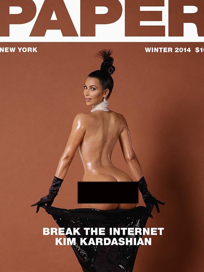 Kardashian’s “internet-breaking” 2014 Paper cover. Picture: Paper Magazine