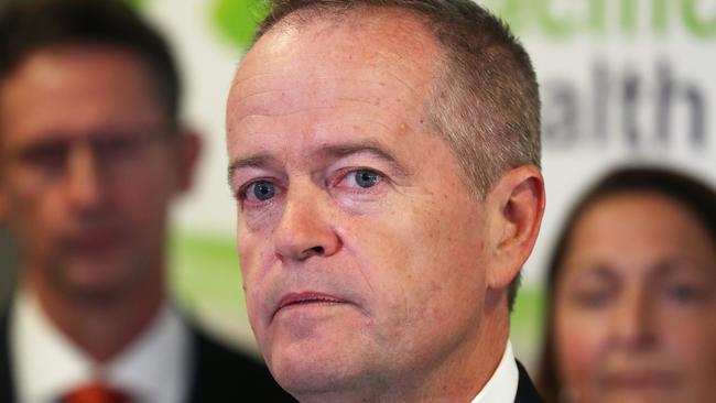 Bill Shorten fights back tears as he speaks about his mum. Picture: Liam Kidston