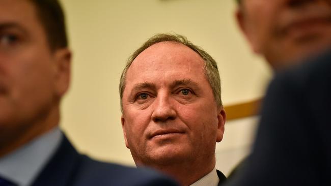 Mr Joyce attends the election of a new leader of The Nationals last week.