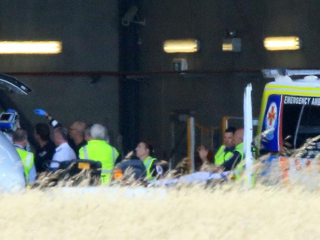 White Island Volcano victims are flown into Essendon Airport, Melbourne. Picture: Mark Stewart