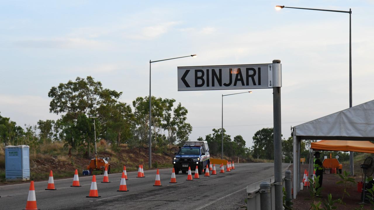 Binjari control point along the Victoria Highway, 14kms out of Katherine. Picture: Amanda Parkinson