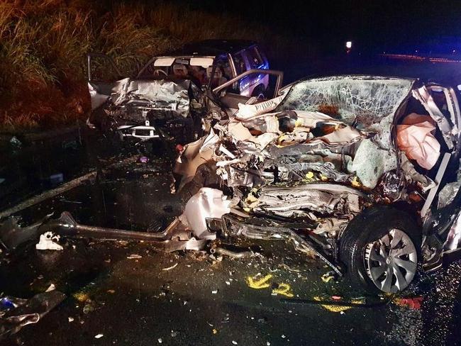 A woman has died and a man left seriously injured in a head-on collision on the Bruce Highway. The crash happened at Kanigan near Gympie.