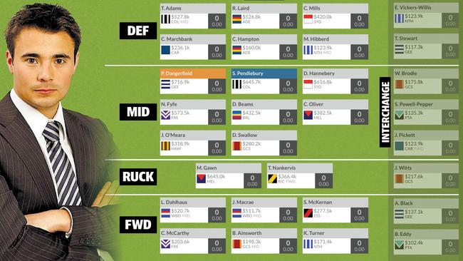 Jay Clark SuperCoach team March 15 2017.