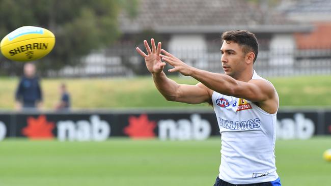 Ben Cavarra is back on the training track at Western Bulldogs after injury. Picture: James Ross. 