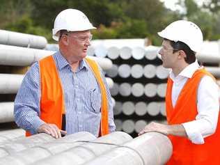 Home Affairs Minister Jason Clare (right) speaks with Capral CEO Phil Jobe about the impact of tightening anti-dumping measures. . Picture: Sarah Harvey