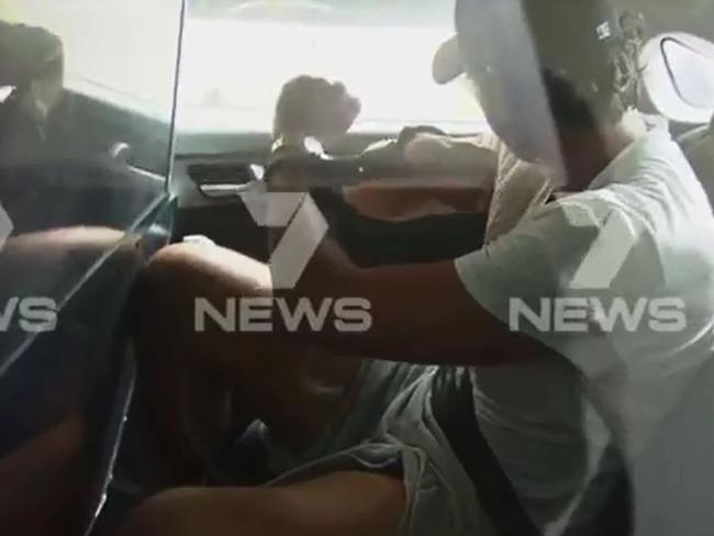 Former Olympian Grant Hackett was driven to Southport police watch-house. Picture: Channel Seven