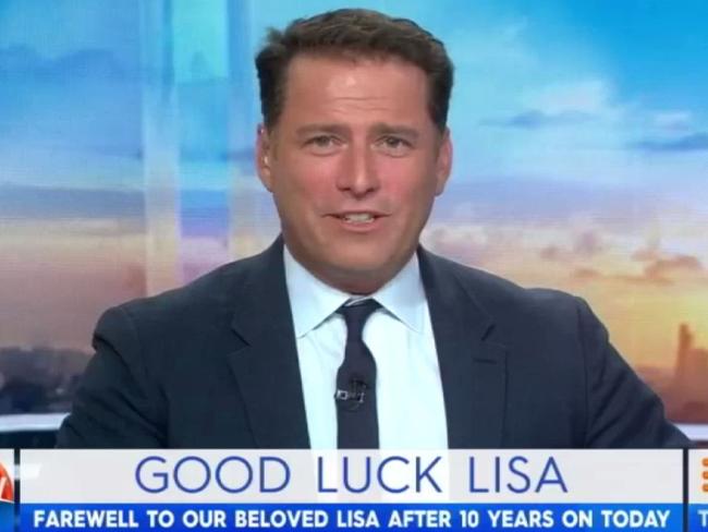 Today show host Karl Stefanovic, the day after his co-host Lisa Wilkinson departed Channel 9.