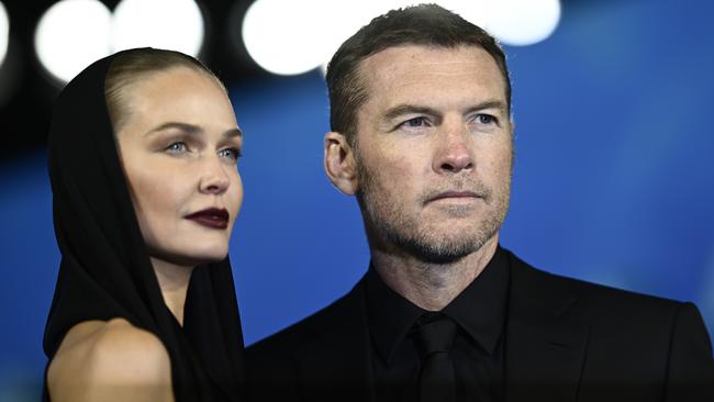 Lara and Sam Worthington. Picture: Gareth Cattermole/Getty Images for Disney