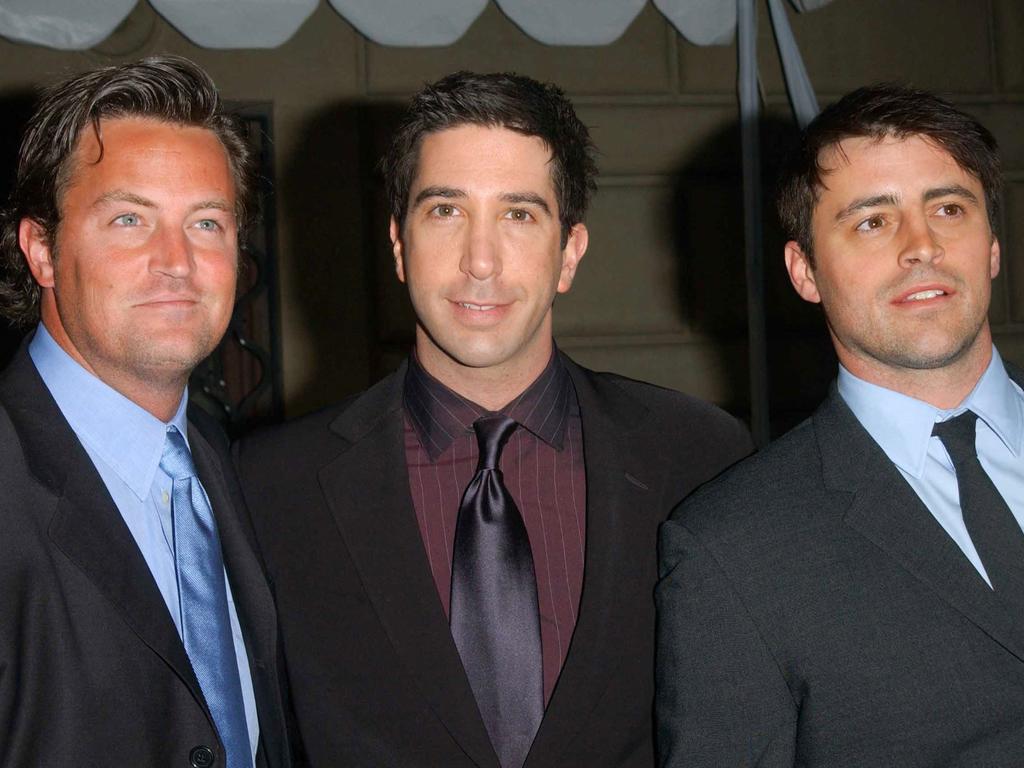 Matthew Perry, David Schwimmer and Matt Leblanc will forever be remembered for their roles in Friends. Picture: Chris Delmas / AFP