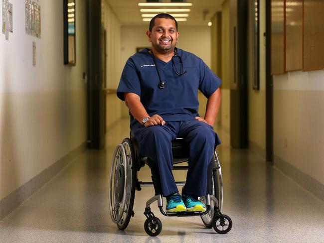 Dinesh Palipana made headlines for overcoming his disability to receive an internship as a doctor at Gold Coast Hospital. Picture: News Corp Australia