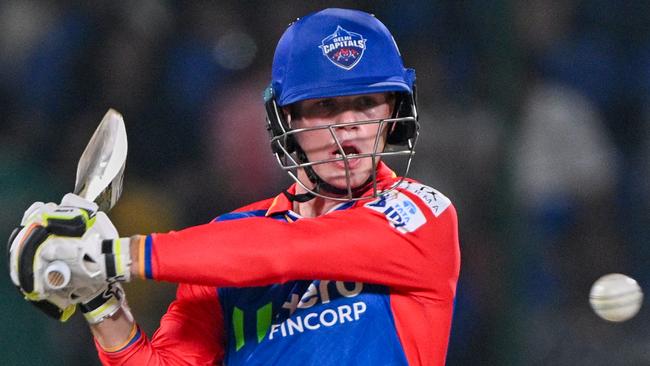 Delhi Capitals' Jake Fraser-McGurk plays a shot during the Indian Premier League Twenty20 match against the Rajasthan Royals. He is the hottest property on the ever-buoyant T20 market. Picture: Arun Sankar/AFP