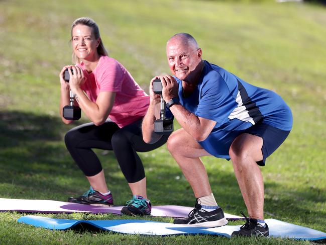 The pair plan to continue on their fitness journey together. Picture: Steve Pohlner