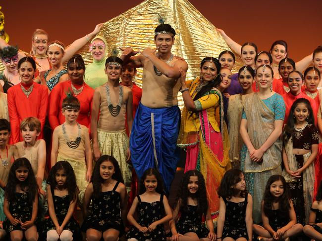 Dr Amit Sutaria as Krishna and Aarti Bajaj as Meera lead the cast in a full dress rehearsal for MEERA The Production, at HOTA Bundall. Picture Glenn Hampson