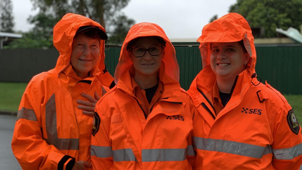 (From left to right) Mackay SES volunteers Sue Murray, Petra Mould and Tatiana Hogan in Andergrove on January 17, 2023. Picture: Duncan Evans