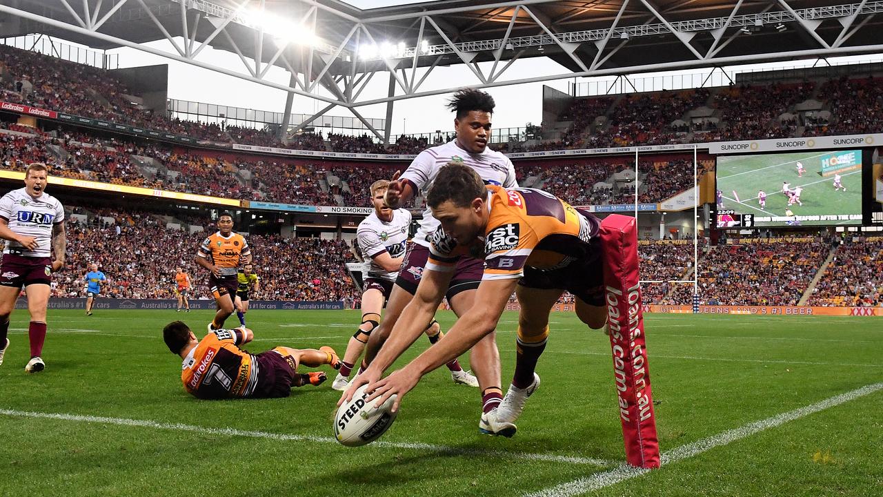 It was the Corey Oates show against the Sea Eagles. Picture: AAP Image/Dave Hunt