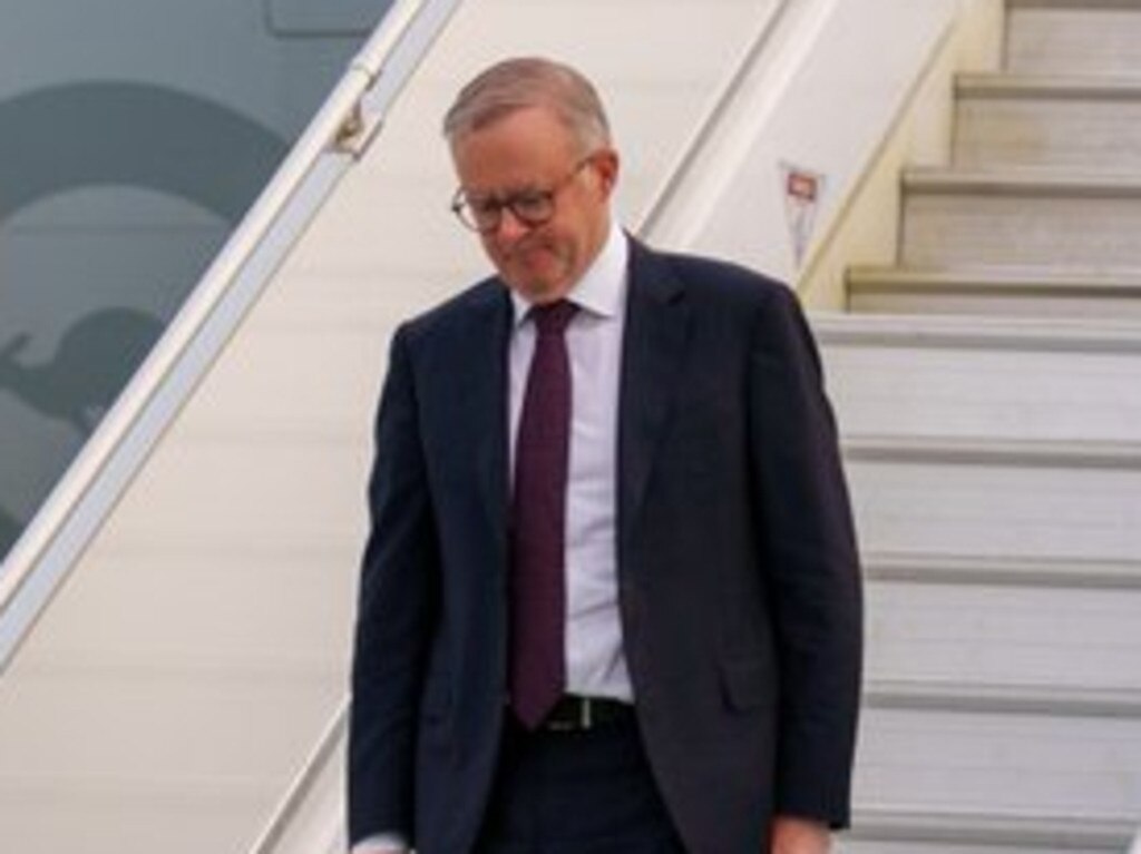 Anthony Albanese landed in San Diego on Sunday ahead of the trilateral announcement at a naval base alongside US President Joe Biden and UK Prime Minister Rishi Sunak.