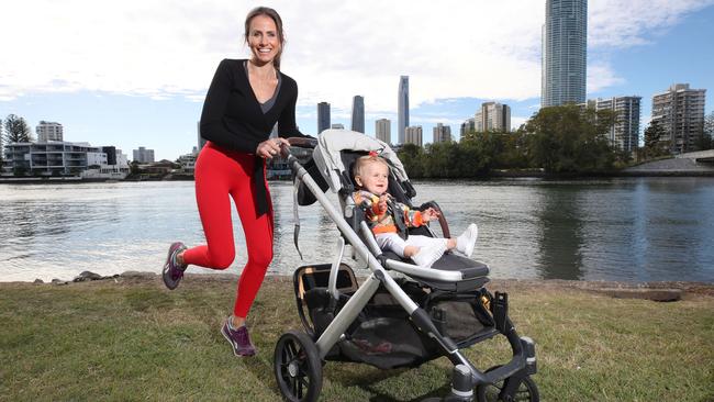 Amanda Abate will be doing the Gold Coast Marathon 5km event with daughter Pia. Picture: Glenn Hampson