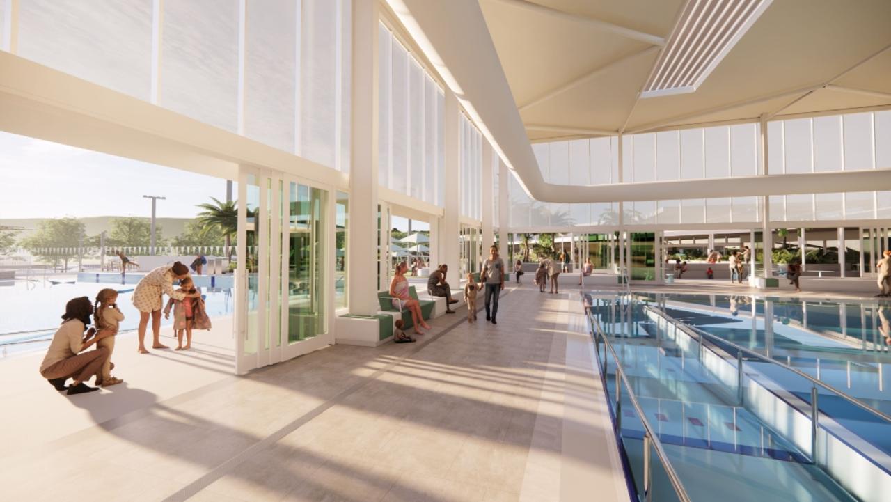 Indoor pool area, what it will look like at the Palm Beach aquatic centre on the southern Gold Coast.