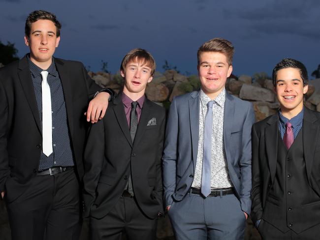 St Aloysius leavers, from left, Harry Cooper, Liam Burgess, Leyton Stewart and Oliver Ditcham. Picture: LUKE BOWDEN