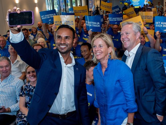 LNP McPherson candidate Leon Rebello launching his campaign at Currumbin RSL with MPs Angie Bell and Cameron Caldwell on Sunday, February 9, 2025