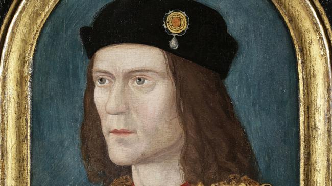 FILE- This is an undated file photo released by the University of Leicester, England, showing a portrait of Britain's King Richard II who's skeletal remains were found underneath a car park in Leicester, England, in September 2012, after being missing for around 500 years. According to research published Tuesday Dec. 2, 2014, in the Nature Communications journal, scientists compared the skeleton’s DNA to predict eye and hair color of the long lost king. However samples from living relatives found no matches, a discovery that could throw the nobility of some royal descendants into question, including Henry V, Henry VI and the entire Tudor royal dynasty. But Kevin Schurer, pro vice-chancellor of the University of Leicester, said England’s current royal family does not claim Richard III as a relative and shouldn’t be worried about the legitimacy of their royal line. (AP Photo/Society Of Antiquities Of London via University of Leicester, FILE)