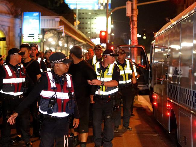Police were on the ground en masse, after youths planned a riot over social media. Picture Yuri Kouzmin