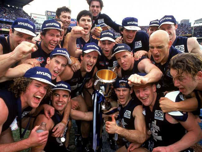 Carlton’s 1995 premiership squad will be in attendance this Sunday. Picture: Tony Feder/Getty Images