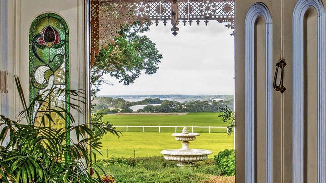 The extensive gardens overlook Swan and Port Phillip bays, and rolling countryside. Picture: Supplied