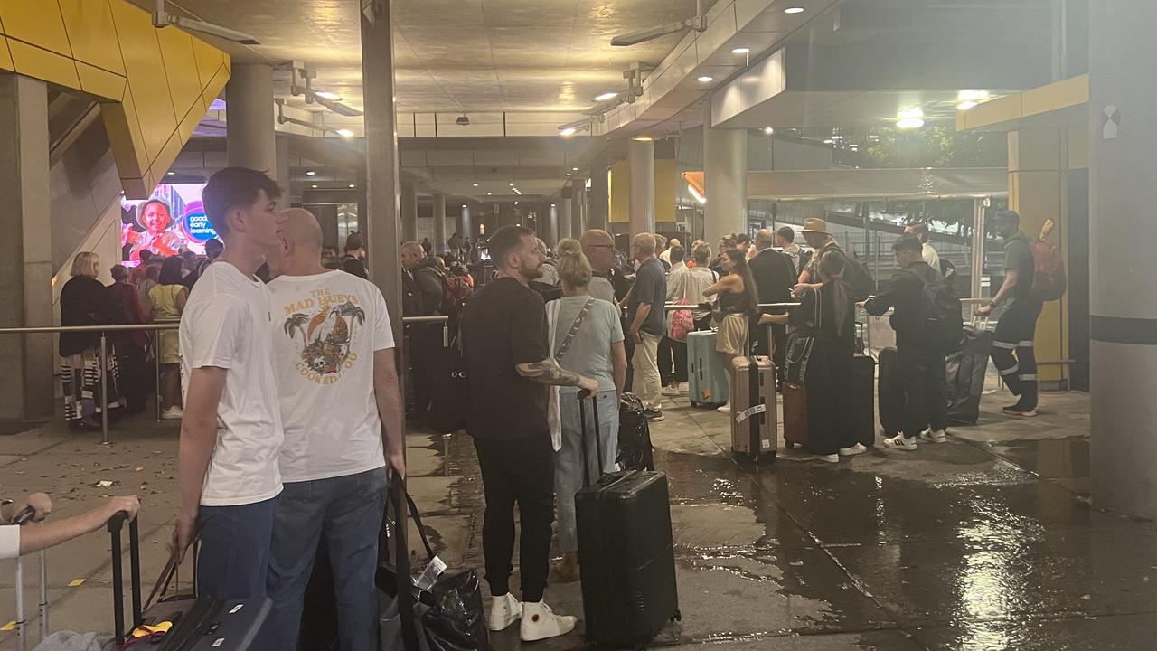 It's chaos at Brisbane Airport, with passengers reporting it's the "worst they've ever seen". Picture: Vanessa Marsh