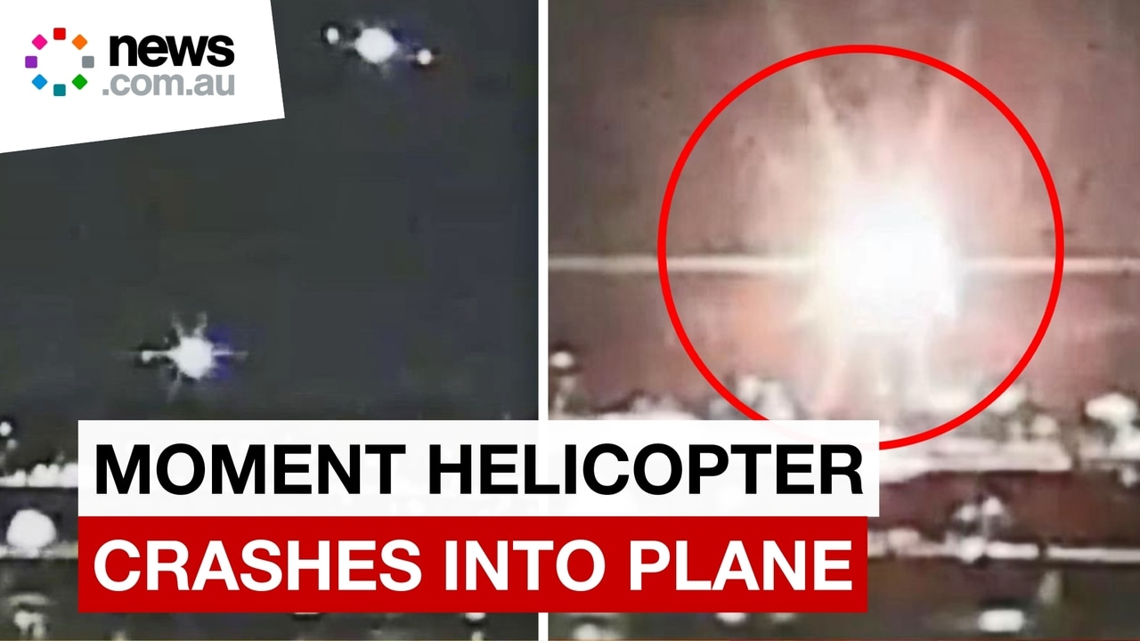 Helicopter crashes into American Airlines plane