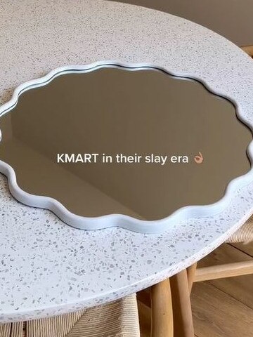 The $35 scalloped mirror is already sold out online. Picture: TikTok/@lizygregory