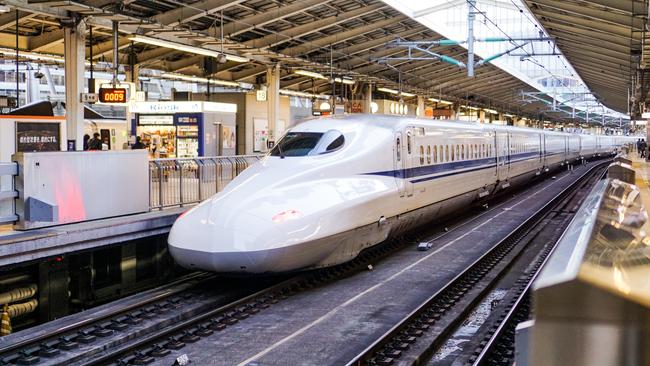 Japan’s famed bullet train in Tokyo.