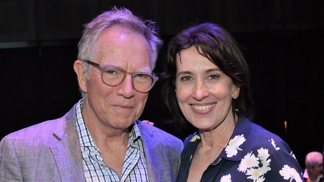 RMIT FactLab and RMIT-ABC Fact Check director Russell Skelton with his partner, ABC Melbourne mornings radio host Virgiina Trioli. Picture: Fiona Byrne