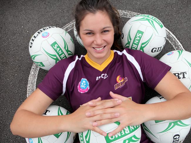 Ameliaranne Ekenasio (nee Wells) during her days with the Queensland Firebirds in 2011. Picture: Jono Searle