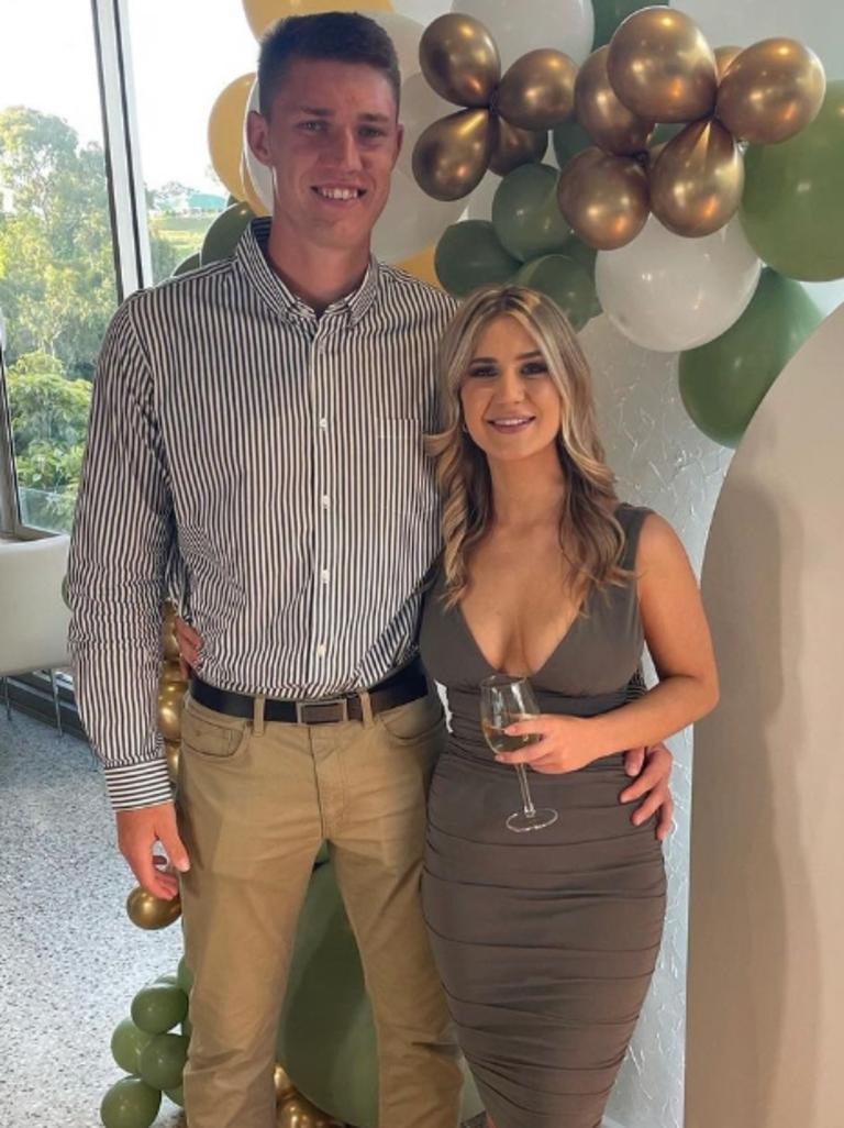 Juliet Beneke with partner Jordon Sweet, who is coming to Port Adelaide from the Western Bulldogs. Picture: Instagram/@jsweet__