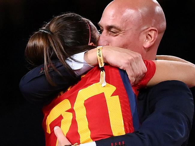 Luis Rubiales’ kiss caused global outrage. (Photo by FRANCK FIFE / AFP)