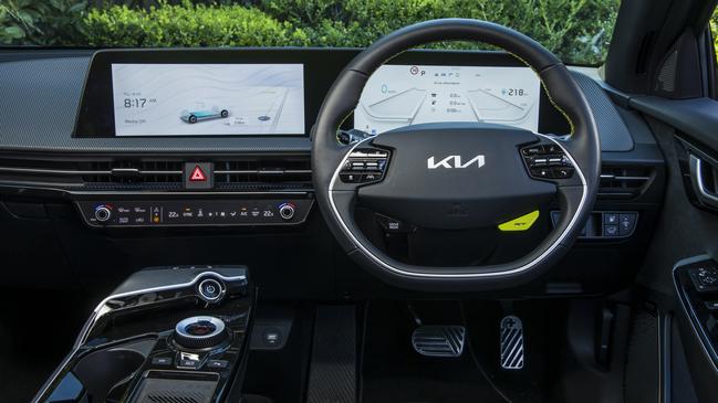 Interior features of the Kia EV6 GT. Photo: Mark Bean