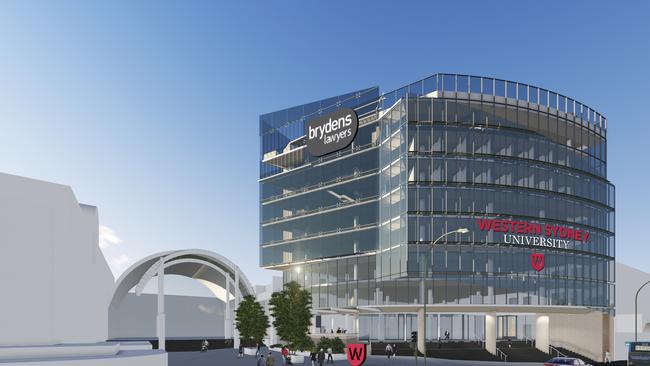 An artist's impression of Western Sydney University's Liverpool higher education centre which is currently under construction.