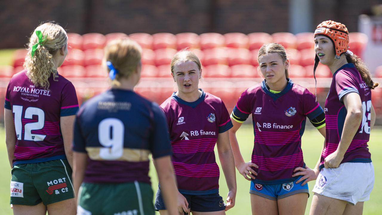 Downs Rugby junior club teams prepare for their games as Toowoomba Sports Ground hosts Next Gen 7s, Saturday, October 12, 2024. Picture: Kevin Farmer