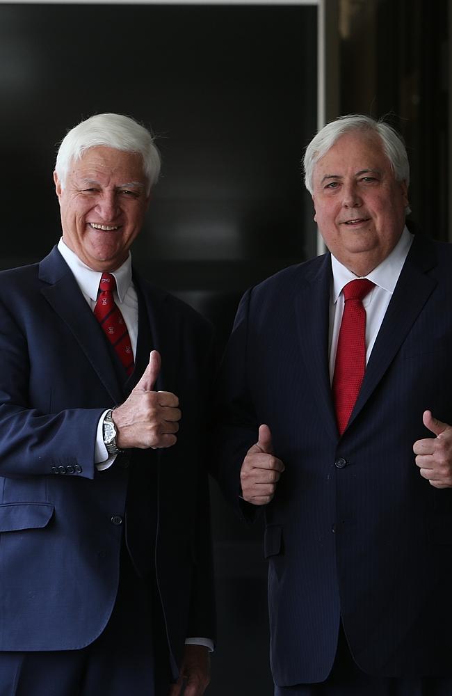 An alliance? Bob Katter (left) and Clive Palmer may join forces.