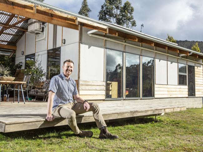 Apple Crate Shack sustainable home, at Flowerpot, Channel Highway. Architect Andrew Kerr designed and built this sustainable home. Picture: Eddie Safarik