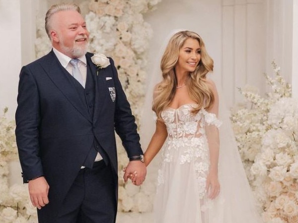 Radio presenter Kyle Sandilands tied the knot with Tegan Kynaston on Saturday.