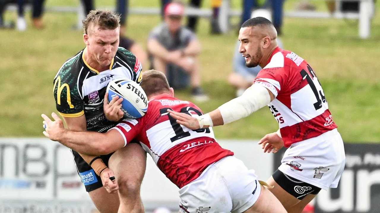 POWERING ON: Ipswich Jets player Blake Lenehan makes a strong run in the recent Intrust Super Cup match against Redcliffe. Picture: Cordell Richardson