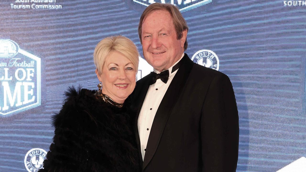 Kevin and Geraldine Sheedy at the 2017 Australian football Hall of Fame ceremony. Photo: Dean Martin