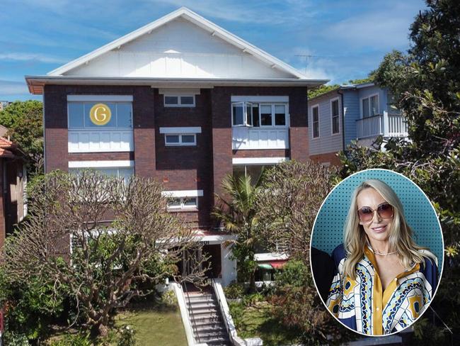 Linda Rogan, inset, has settled on the $2.65m purchase of an art deco apartment at Bondi Beach. Inset picture: Richard Dobson