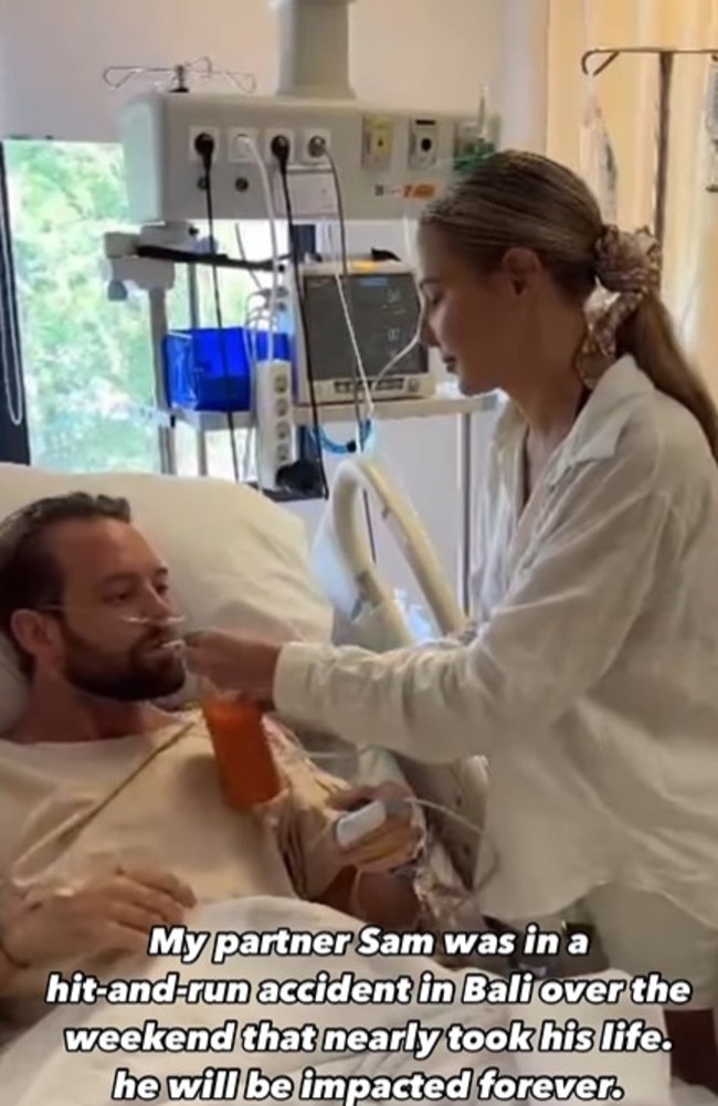 Season seven bachelor contestant Kristen Czyszek posted a video to her Instagram account on Wednesday detailing the moment her partner and freediver Sam Hologram was rushed to hospital while on holiday in Bali. Photo: Instagram