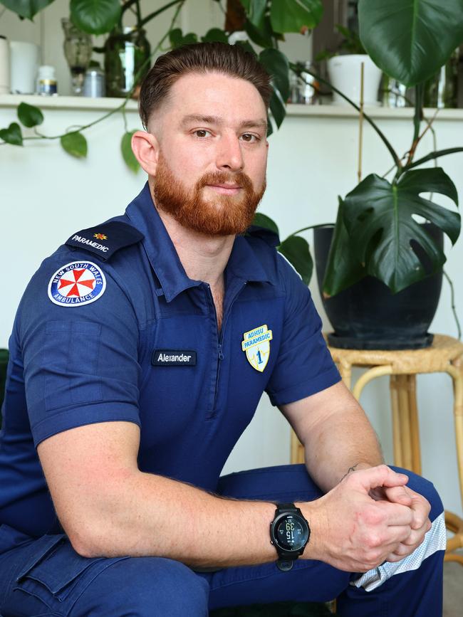 Paramedic Alexander Allen had to battle to save a woman who had an anaphylaxis attack. Picture: Max Mason-Hubers