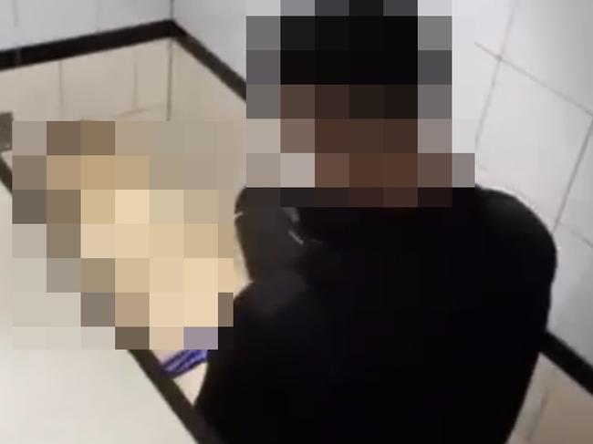 WARNING: Don't run without legal check.The NRL's Integrity Unit has launched an investigation after a player was filmed allegedly having sex with a woman in a toilet cubicle. Frame grab from video