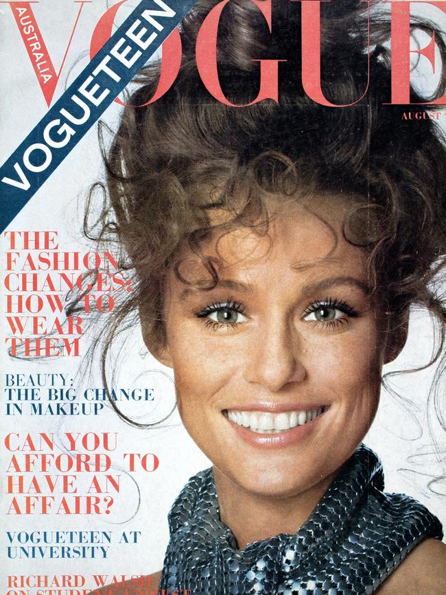 Lauren Hutton on the 1970 August cover of Vogue. Picture: Supplied